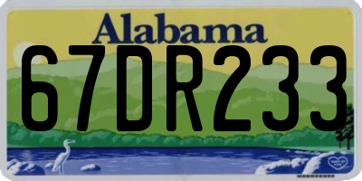 AL license plate 67DR233