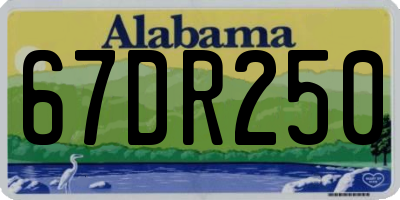 AL license plate 67DR250