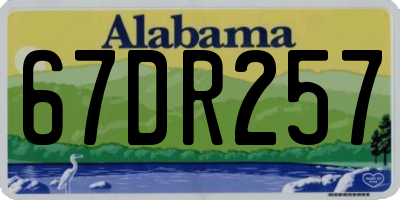 AL license plate 67DR257