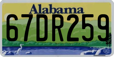 AL license plate 67DR259