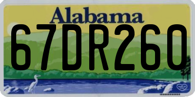 AL license plate 67DR260