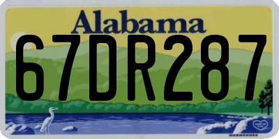 AL license plate 67DR287