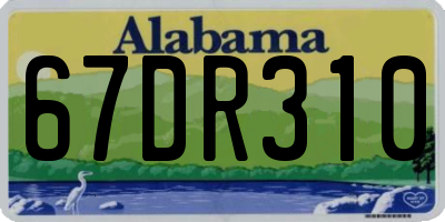 AL license plate 67DR310