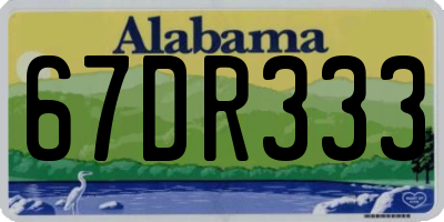 AL license plate 67DR333