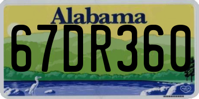 AL license plate 67DR360