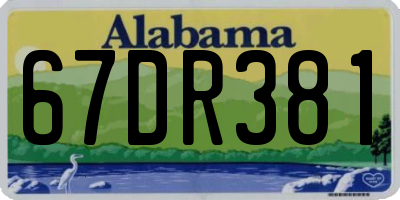 AL license plate 67DR381