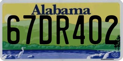 AL license plate 67DR402