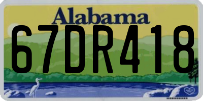 AL license plate 67DR418