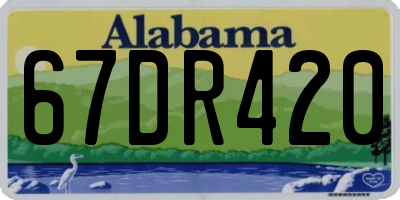 AL license plate 67DR420