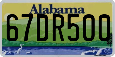 AL license plate 67DR500