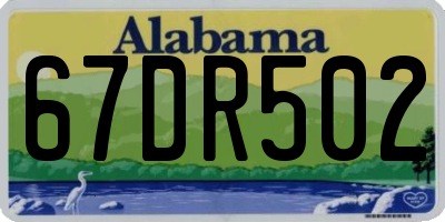 AL license plate 67DR502