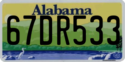 AL license plate 67DR533