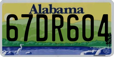 AL license plate 67DR604