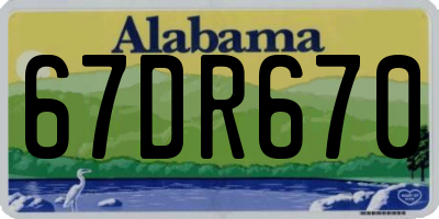 AL license plate 67DR670