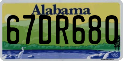 AL license plate 67DR680