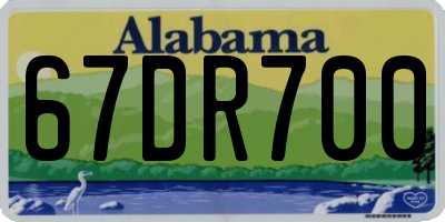 AL license plate 67DR700