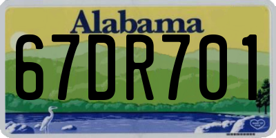 AL license plate 67DR701
