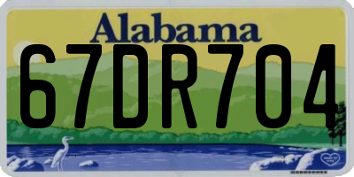 AL license plate 67DR704