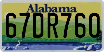 AL license plate 67DR760