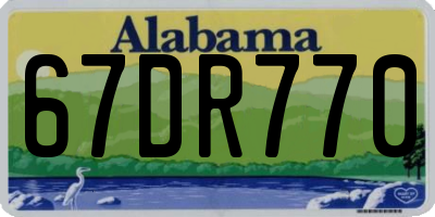 AL license plate 67DR770