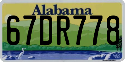 AL license plate 67DR778