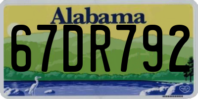 AL license plate 67DR792