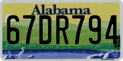 AL license plate 67DR794