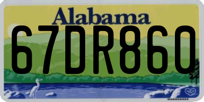 AL license plate 67DR860