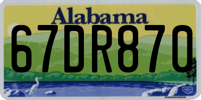 AL license plate 67DR870