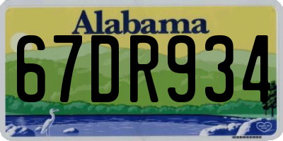 AL license plate 67DR934