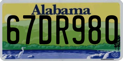 AL license plate 67DR980