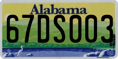 AL license plate 67DS003