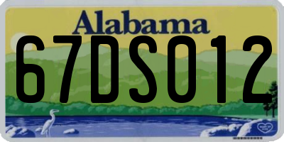 AL license plate 67DS012