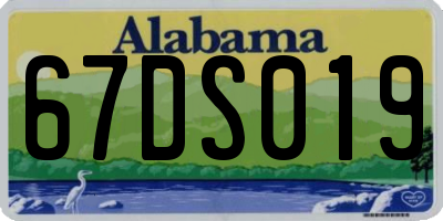 AL license plate 67DS019