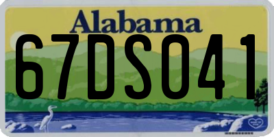 AL license plate 67DS041