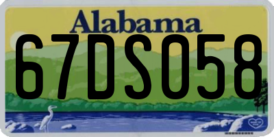AL license plate 67DS058