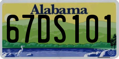 AL license plate 67DS101