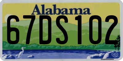 AL license plate 67DS102