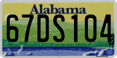 AL license plate 67DS104