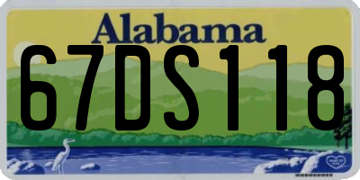 AL license plate 67DS118