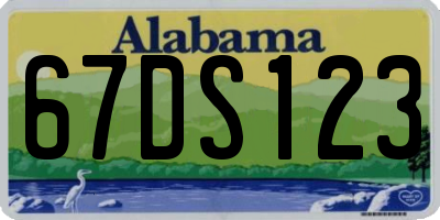 AL license plate 67DS123
