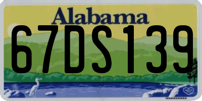 AL license plate 67DS139