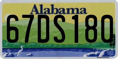 AL license plate 67DS180