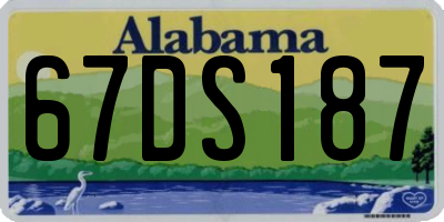 AL license plate 67DS187