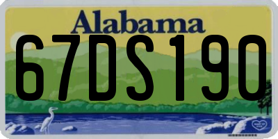 AL license plate 67DS190