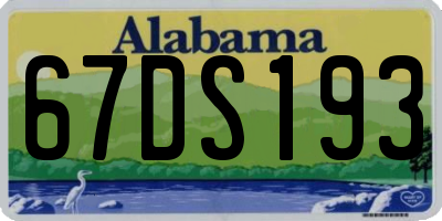AL license plate 67DS193