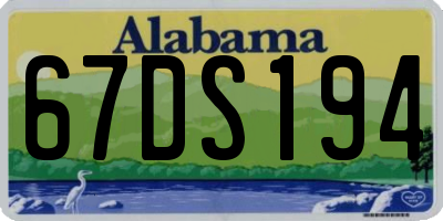 AL license plate 67DS194