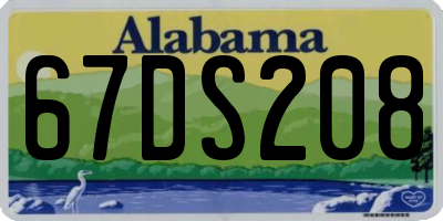 AL license plate 67DS208