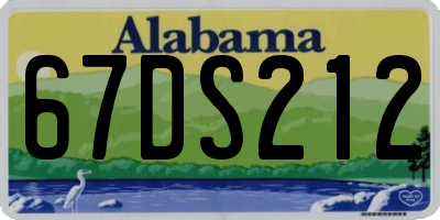 AL license plate 67DS212