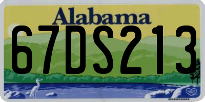 AL license plate 67DS213